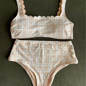 Peach Scalloped Gingam Aerie Bikini